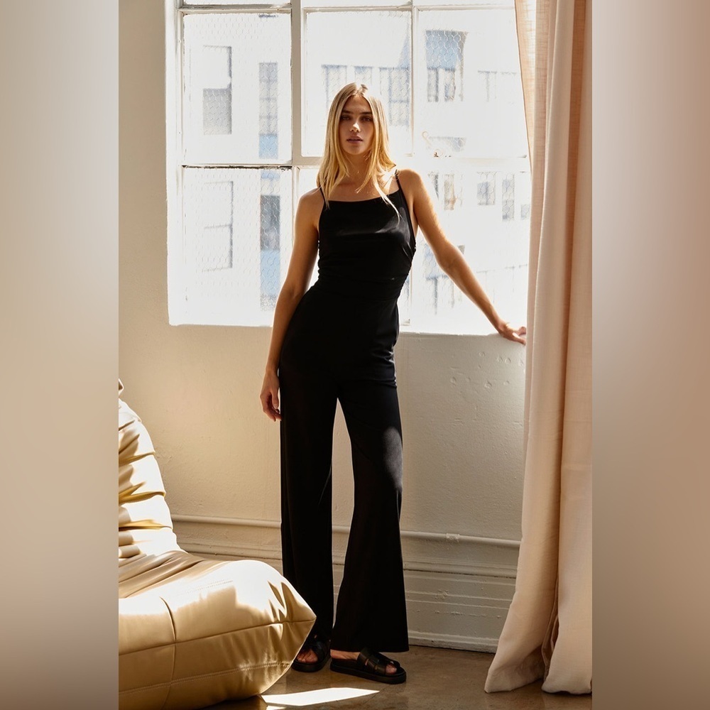 Nwot crescent Juniper Square Neck Knit Jumpsuit